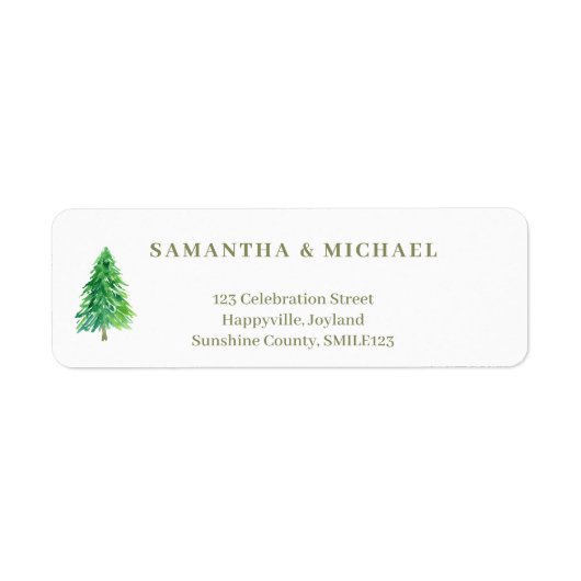 森の木の花嫁新婚旅行の結婚式 ラベル (正面)