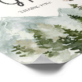 森の木の葉のカードとギフトのパーティーのサイン ポスター (角)