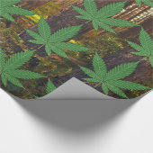 森の木の葉の背景 ラッピングペーパー (角)