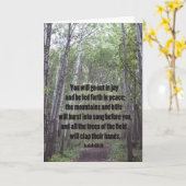 森の木を拍手してグリーティングカ空白のード カード (黄色い花)