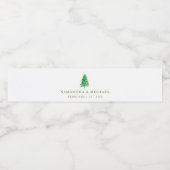 森の木シンプルの水の色デコ結婚ー ペットボトルラベル (シングルラベル)