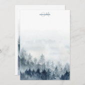 森の木モノグラムの ノートカード (正面/裏面)