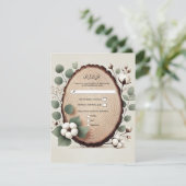 森の木ユーカリコットンの田舎風結婚式出欠返信カード 招待状 (スタンド正面)