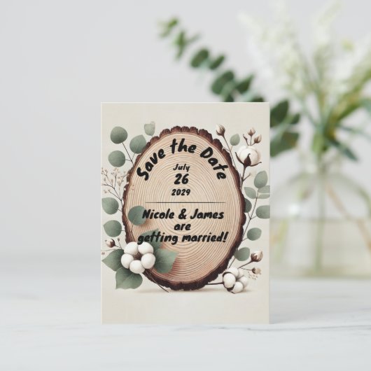 森の木ユーカリ綿素朴日付を保存 案内ポストカード (スタンド正面)