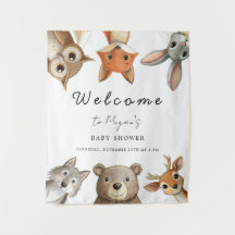 森の木立の動物たち　トラベルベイビーシャワー