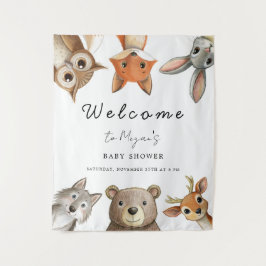 森の木立の動物たち　トラベルベイビーシャワー タペストリー