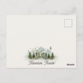 森の木立の誕生日パーティー招待 ポストカード (裏面)