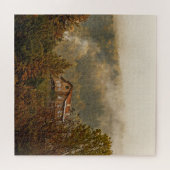 森の木造の家 – 静かなシーン ジグソーパズル (横)