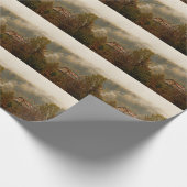 森の木造の家 – 静かなシーン ラッピングペーパー (角)