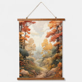 森の木道の紅葉 吊り下げ型タペストリー (正面2)