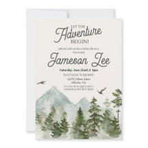 森の木陰のベビーシャワー招待状