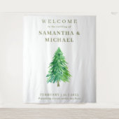 森の木 ウェディングに花を添えて タペストリー (正面)