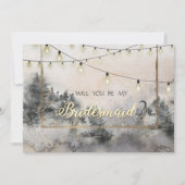 森の木 ウッドランドのストリングライト 招待状 (正面)