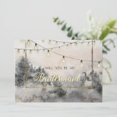 森の木 ウッドランドのストリングライト 招待状 (スタンド正面)