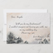 森の木 ウッドランドのストリングライト 招待状 (裏面)