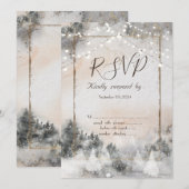 森の木 ウッドランド ストリング ライト RSVP 招待状 (正面/裏面)