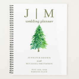 森の木 水彩 簡単な日 結婚式 プランナー手帳