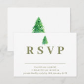 森の木 水彩 花 結婚式 返信 (正面/裏面)