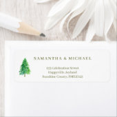 森の木 花 新婚夫婦の結婚式 ラベル (インサイチュ)