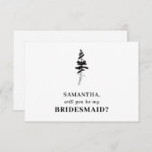 森の松の木のインディ私の花嫁になる 招待状 (正面/裏面)