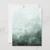 森の松の木のライト 緑の彩り リハーサルディナー 招待状 (裏面)