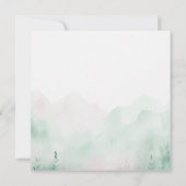 森の松の木の素朴な水彩画 招待状 (裏面)