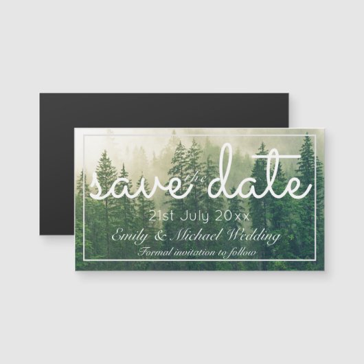 森の松の木は日付の磁気を結婚保存 (正面/裏面)