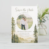 森の松の木フォトクリスチャン結婚ズ セーブザデート (スタンド正面)