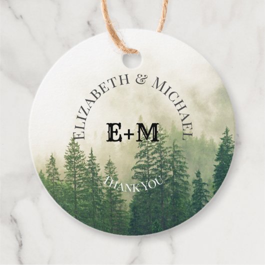 森の松の木素朴の包装ラベル フェイバータグ (正面)