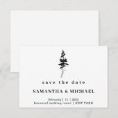 森の松の木 インテリア ラスティック 保存日 招待状 (正面/裏面)