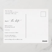 森の松の木 Save The Date 箔入りポストカード 箔招待状ポストカード (裏面)