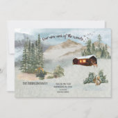 森の松の森のキャビンが動く新しい首 ノートカード (正面)