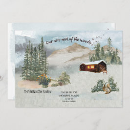 森の松の森のキャビンが動く新しい首 ノートカード