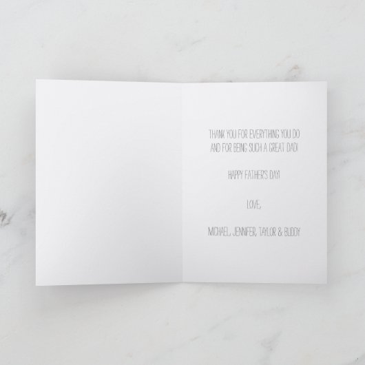 森の松の森の父の日と写真 カード (内部)