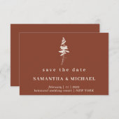 森の松の素朴木の日付を保存 招待状 (正面/裏面)