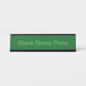 森の松の緑無地の色 デスクネームプレート (正面)
