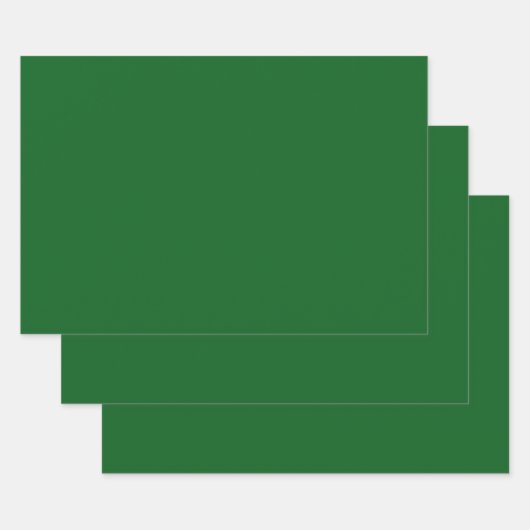 森の松の緑無地の色 ラッピングペーパーシート (セット)