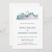 森の松山 自然 グリーン ブルー ウェディング 招待状 (正面/裏面)