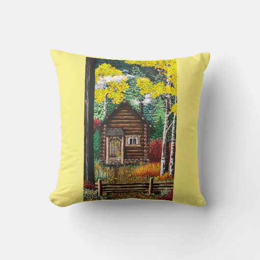 森の枕の小さな小屋 クッション (正面)