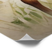 森の林間で暮らす鹿の家族　野生動物 ポスター (角)