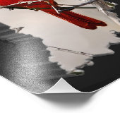 森の枝に赤い(鳥)ショウジョウコウカンチョウの鳥 フォトプリント (角)