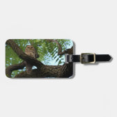 森の枝のアメリカフクロウ ラゲッジタグ (正面横)