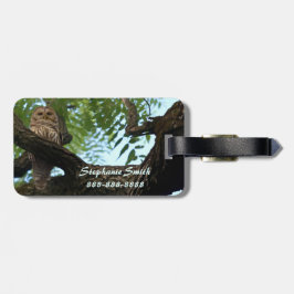 森の枝のアメリカフクロウ ラゲッジタグ