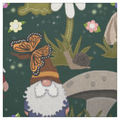 森の格言マッシュルームと蝶 ファブリック (見本)
