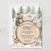 森の森かわいい動物が鹿を飼い始める 招待状 (正面)