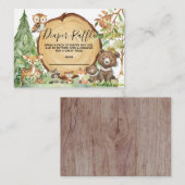 森の森のおむつラッフルベビーシャワー エンクロージャーカード (正面/裏面)