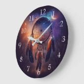 森の森のドリームキャッチャー ラージ壁時計 (傾斜)