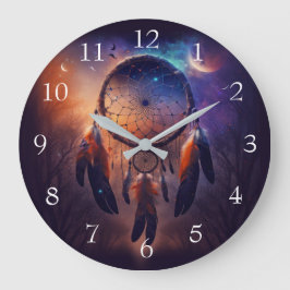 森の森のドリームキャッチャー ラージ壁時計