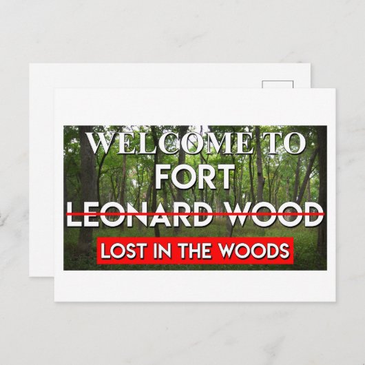 森の森のフォートレナード失ったウッドへようこそ ポストカード (正面/裏面)