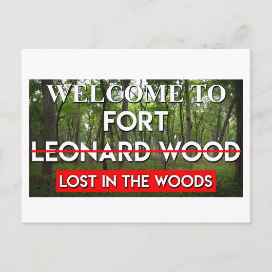 森の森のフォートレナード失ったウッドへようこそ ポストカード (正面)